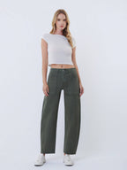 High rise Elastic Waist Barrel