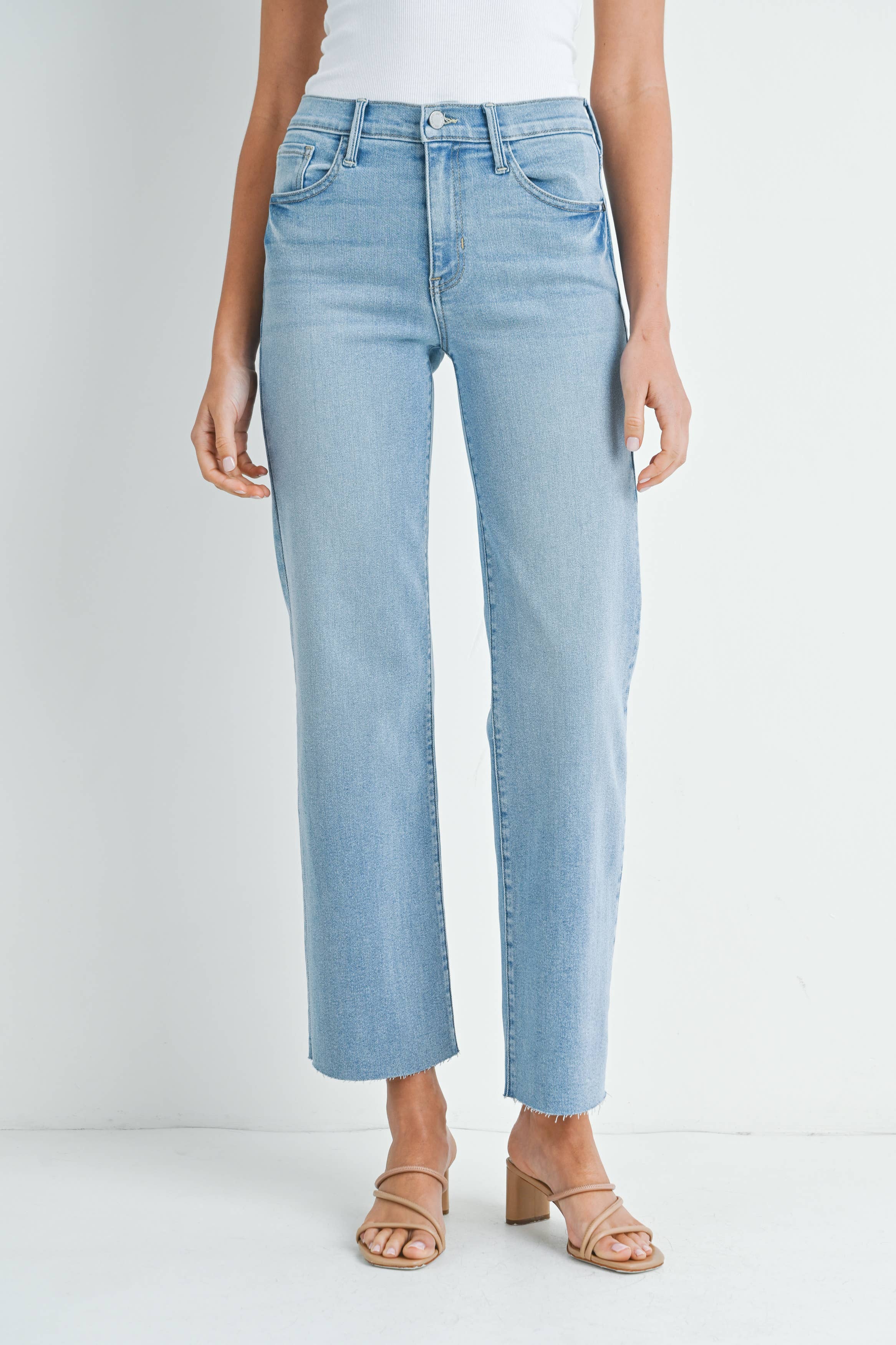 Slim Palazzo Raw Hem