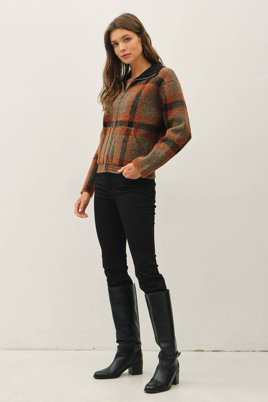 Plaid Zip Jacket
