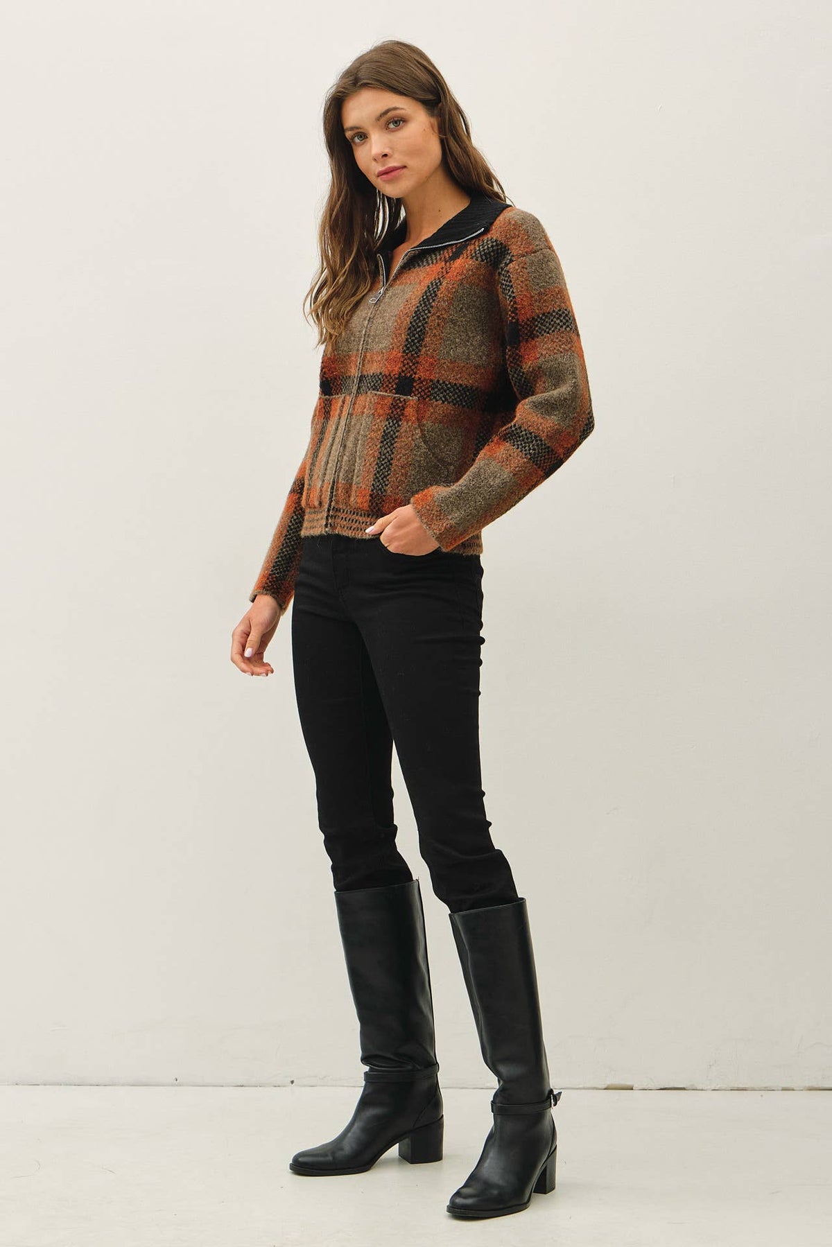 Plaid Zip Jacket