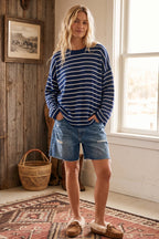 Oversized Lightweight Striped Sweater