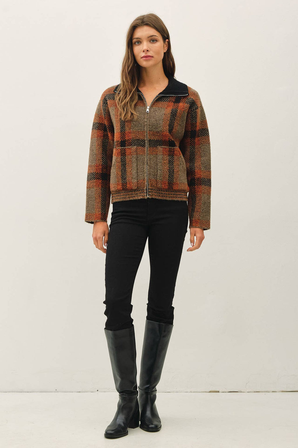 Plaid Zip Jacket