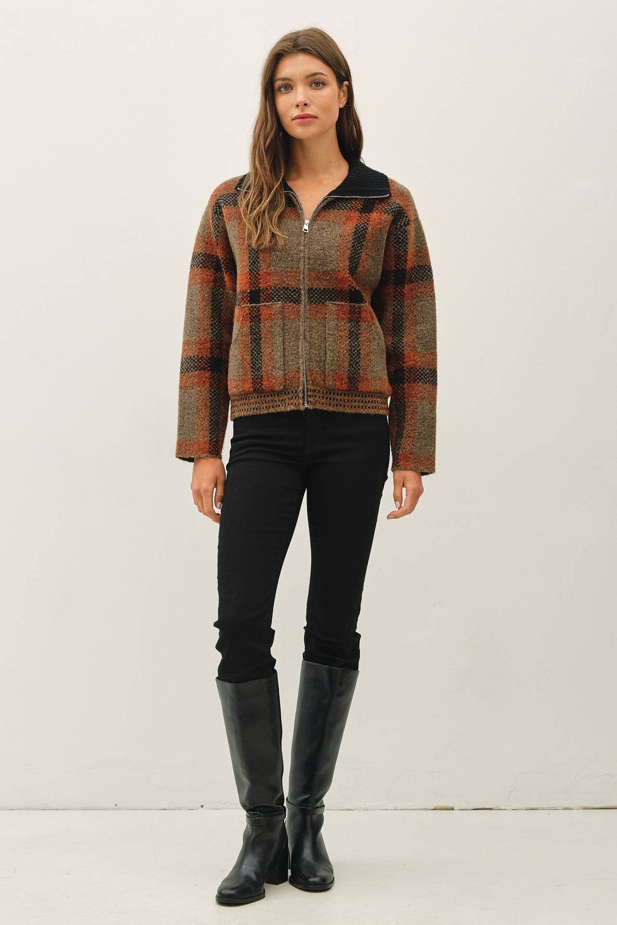 Plaid Zip Jacket