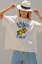 Amalfi Coast Lemon Graphic Oversized Cotton Tee
