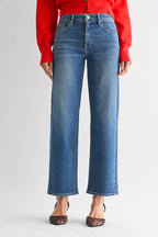 Mid Rise Slim Wide Leg