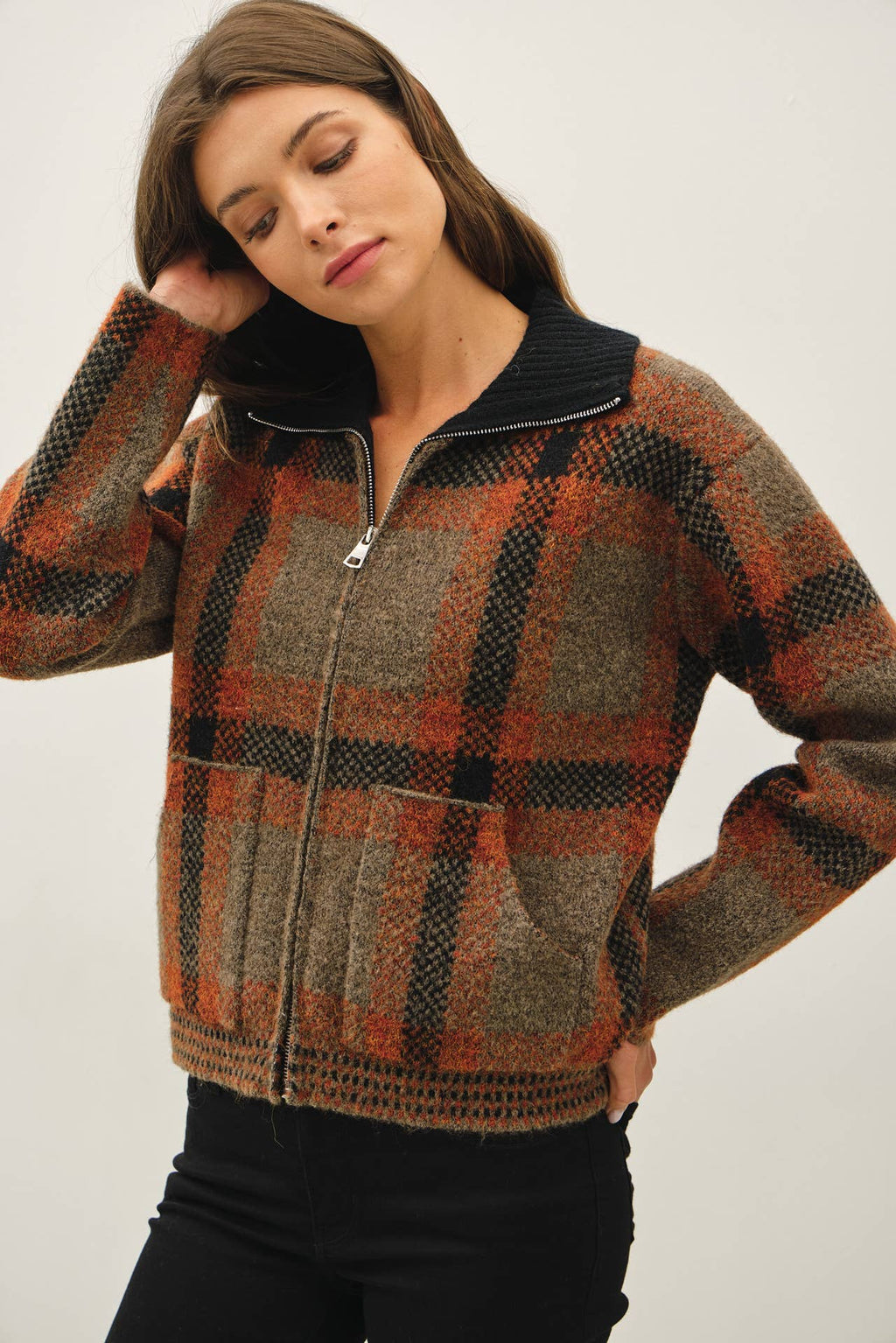 Plaid Zip Jacket