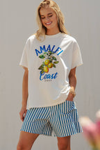 Amalfi Coast Lemon Graphic Oversized Cotton Tee