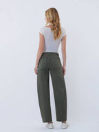 High rise Elastic Waist Barrel