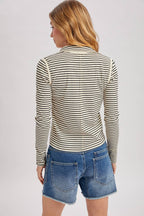 Ribbed Button Henley