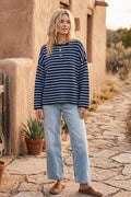 Oversized Lightweight Striped Sweater