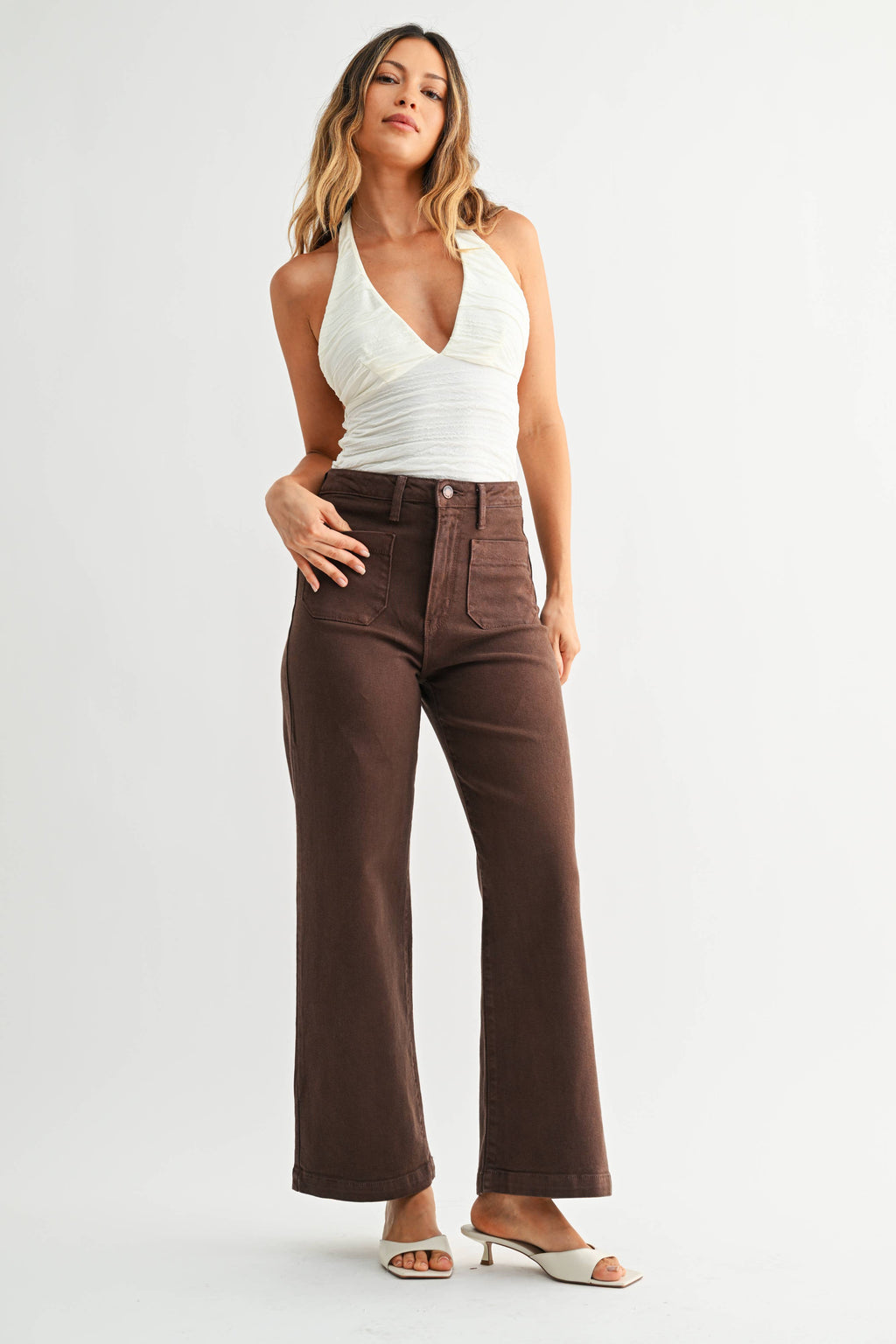 Patch Pocket Wide Leg