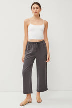 Tencel Drawstring Wide Leg Pants