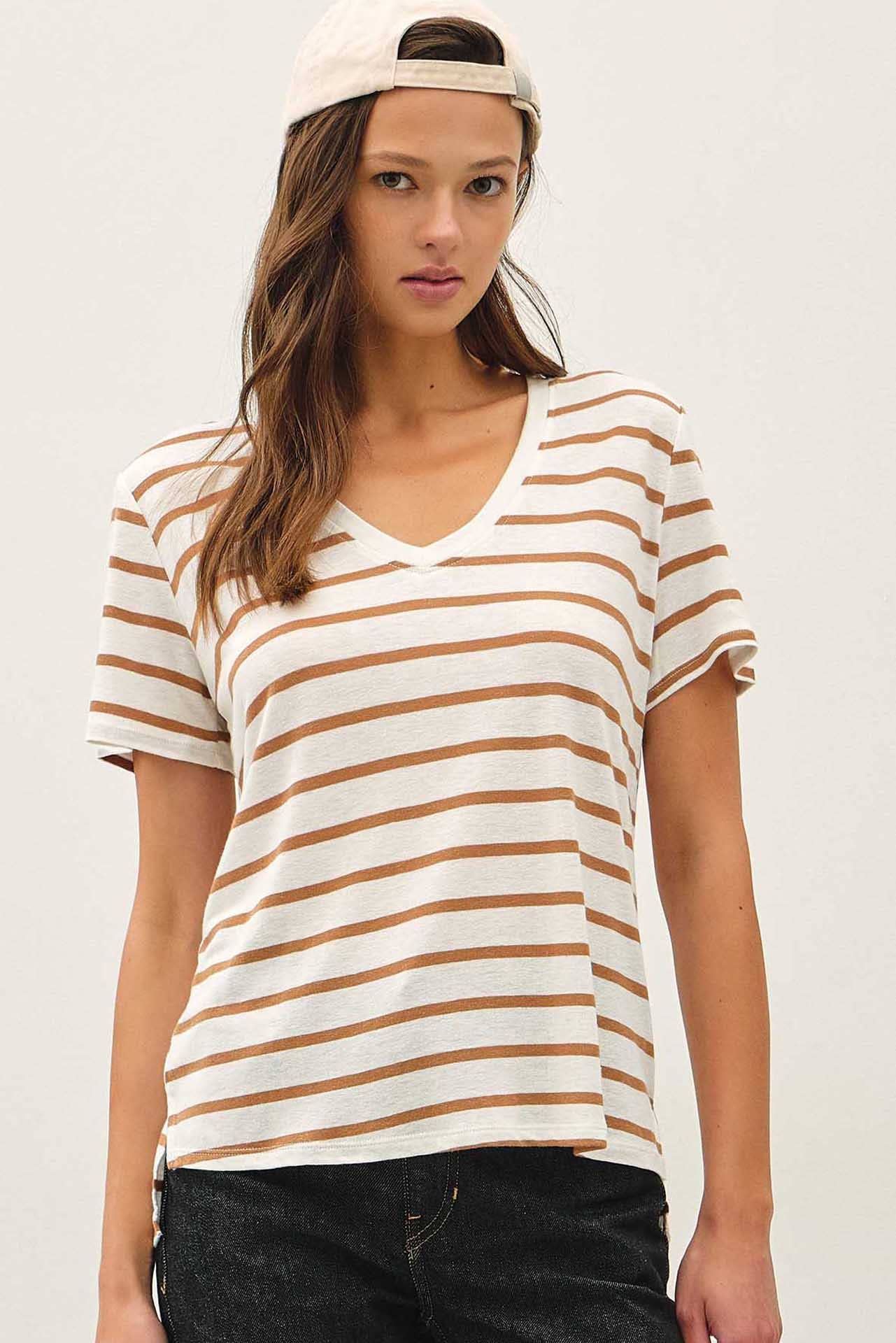 Cotton Linen Blend T Shirt