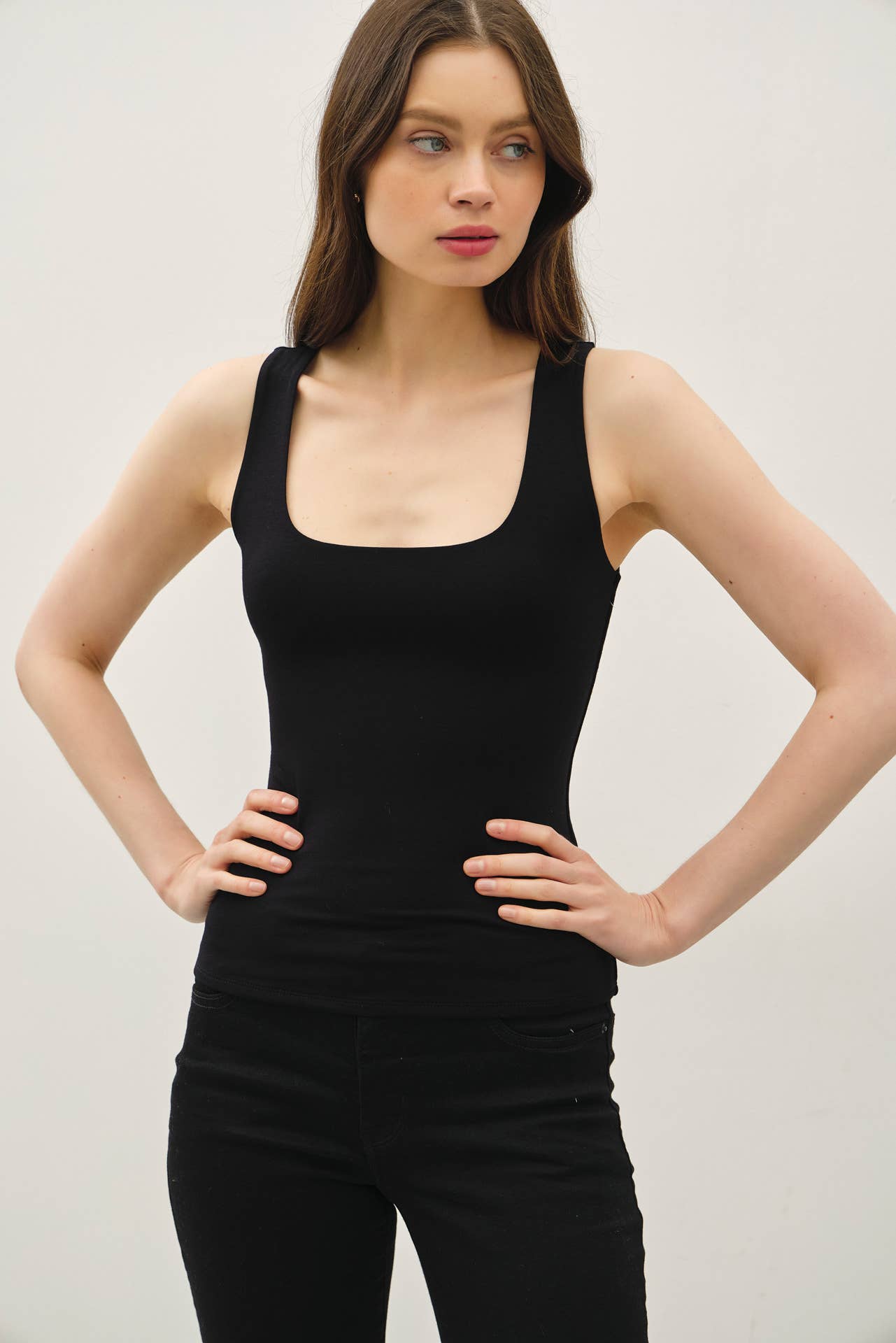Double Lined Square Neck
