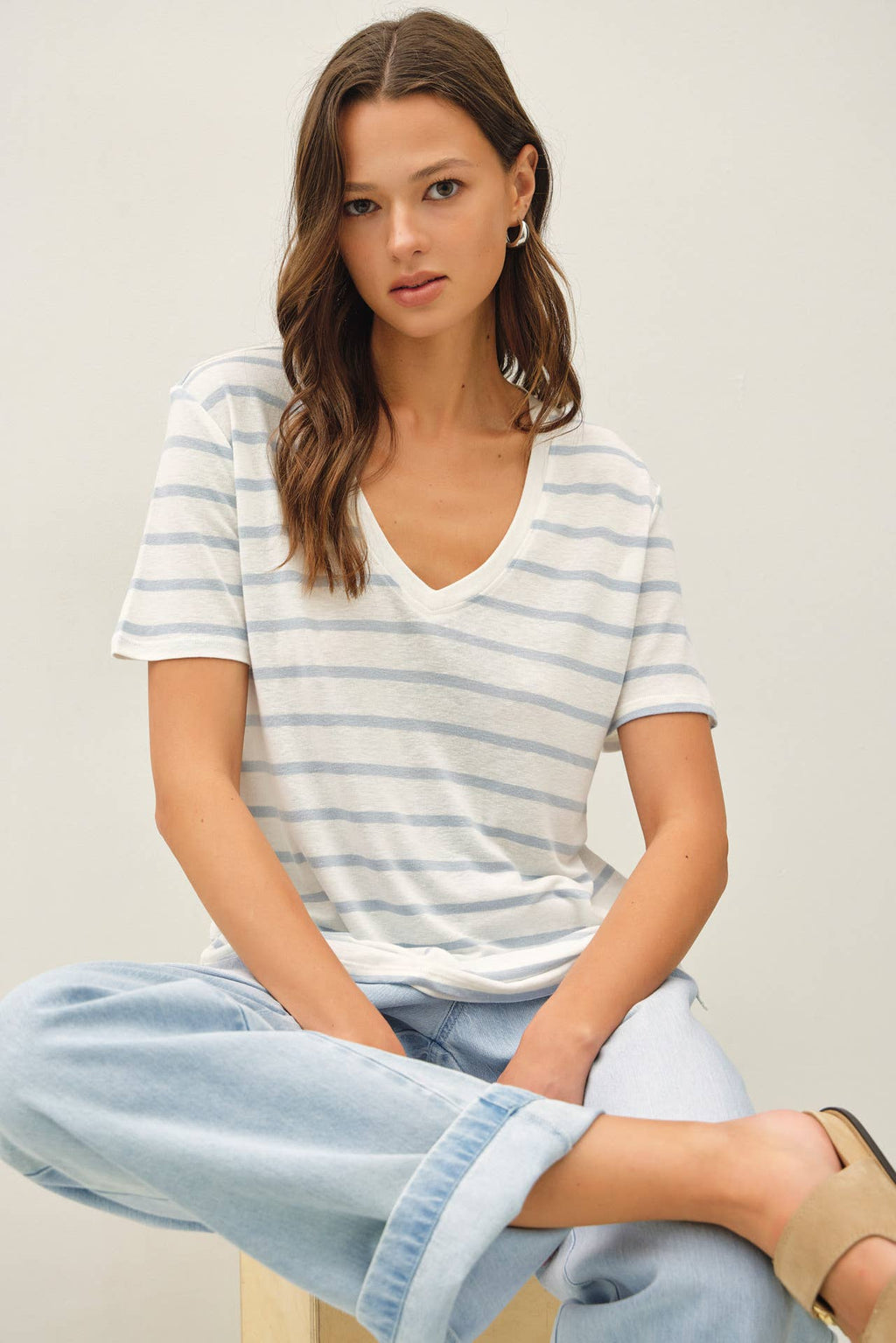 Cotton Linen Blend T Shirt