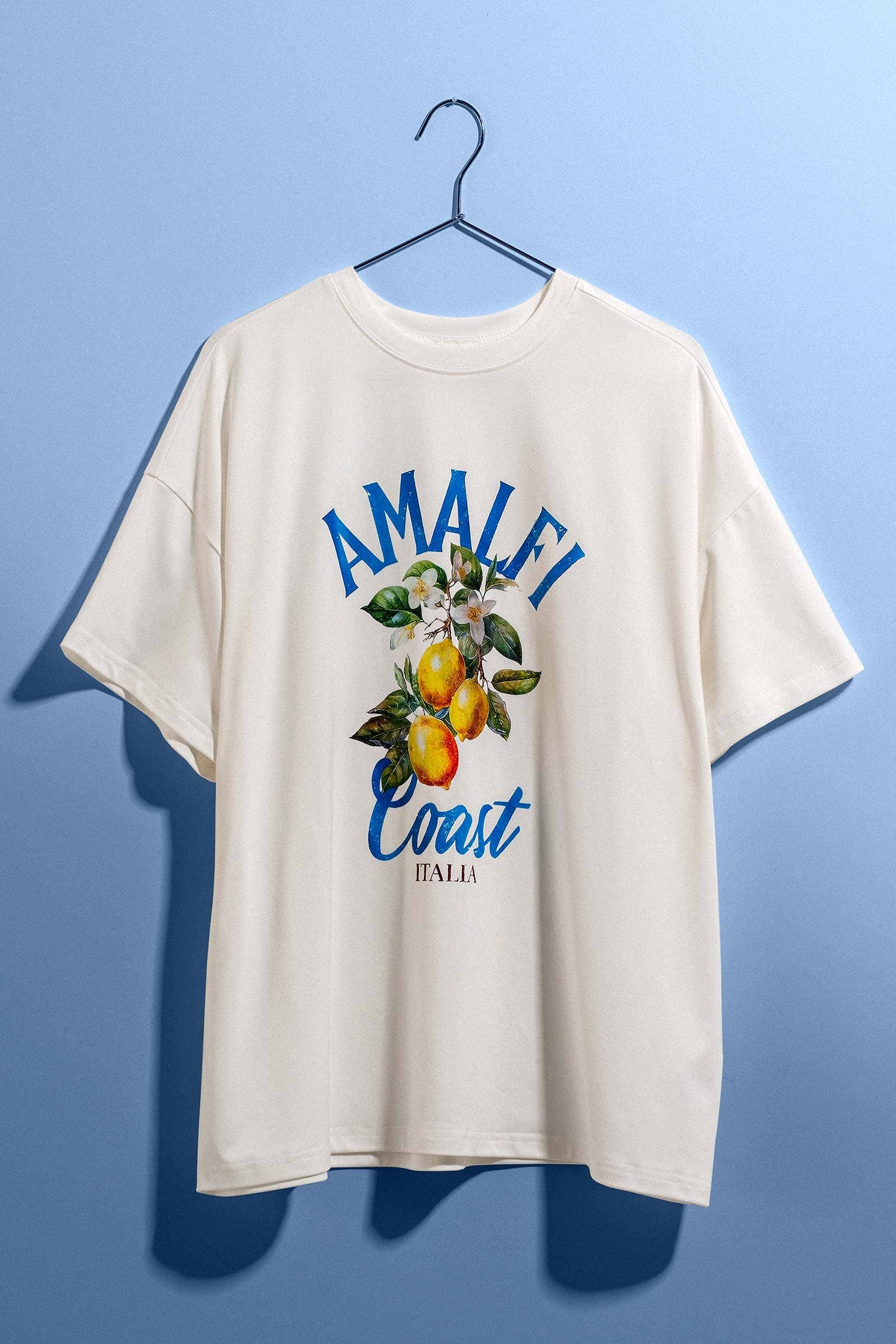 Amalfi Coast Lemon Graphic Oversized Cotton Tee
