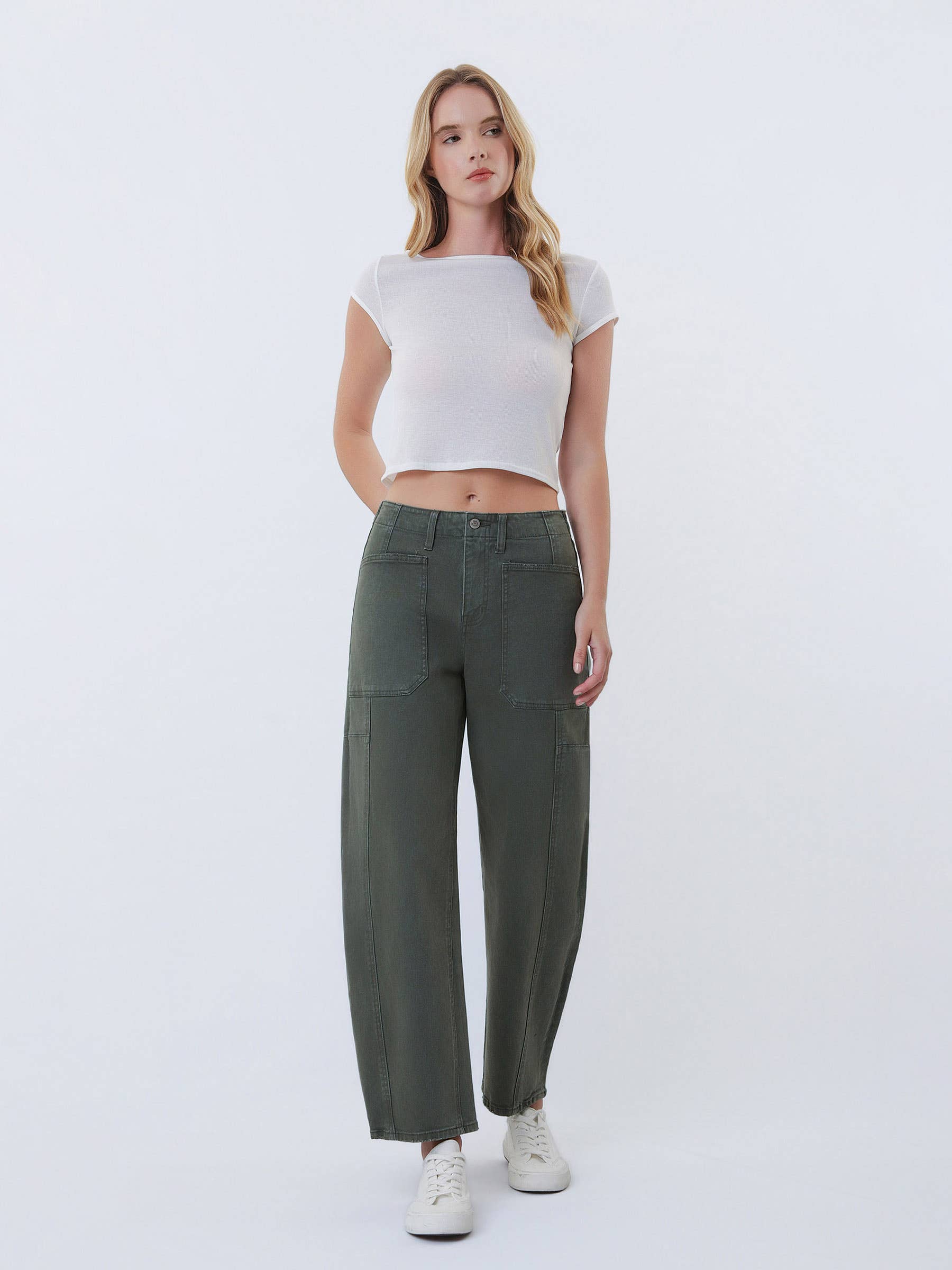 High rise Elastic Waist Barrel