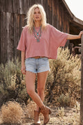 Cotton Slub Raw Edge Oversized Tee