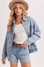 DENIM BUTTON DOWN OVERSIZED JACKET
