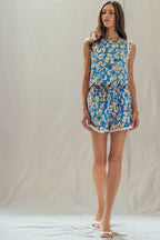 Floral Print Scallop Edge Sleeveless Top