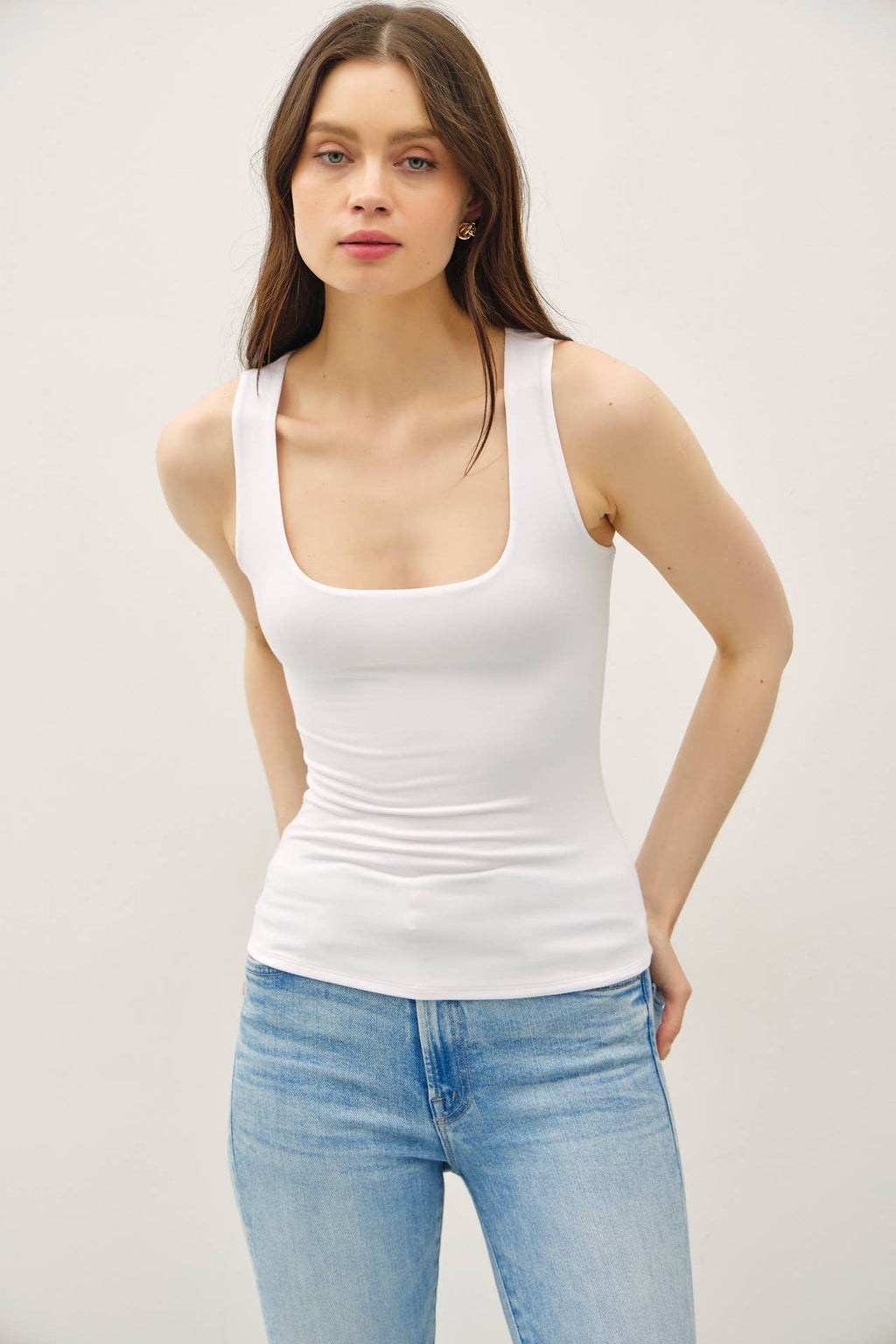 Double Lined Square Neck