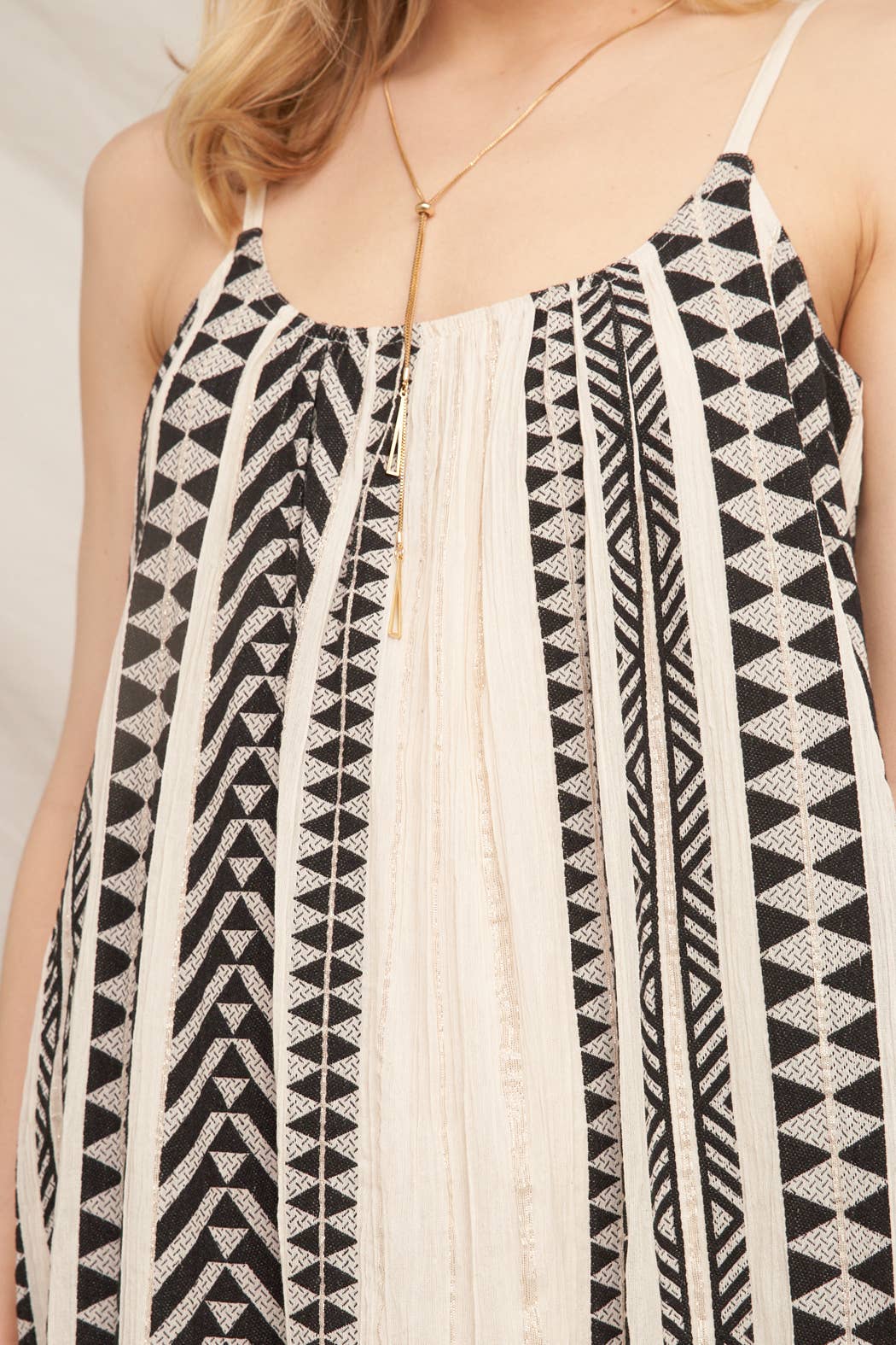 Embroidered Striped Cami Maxi Dress with Lurex