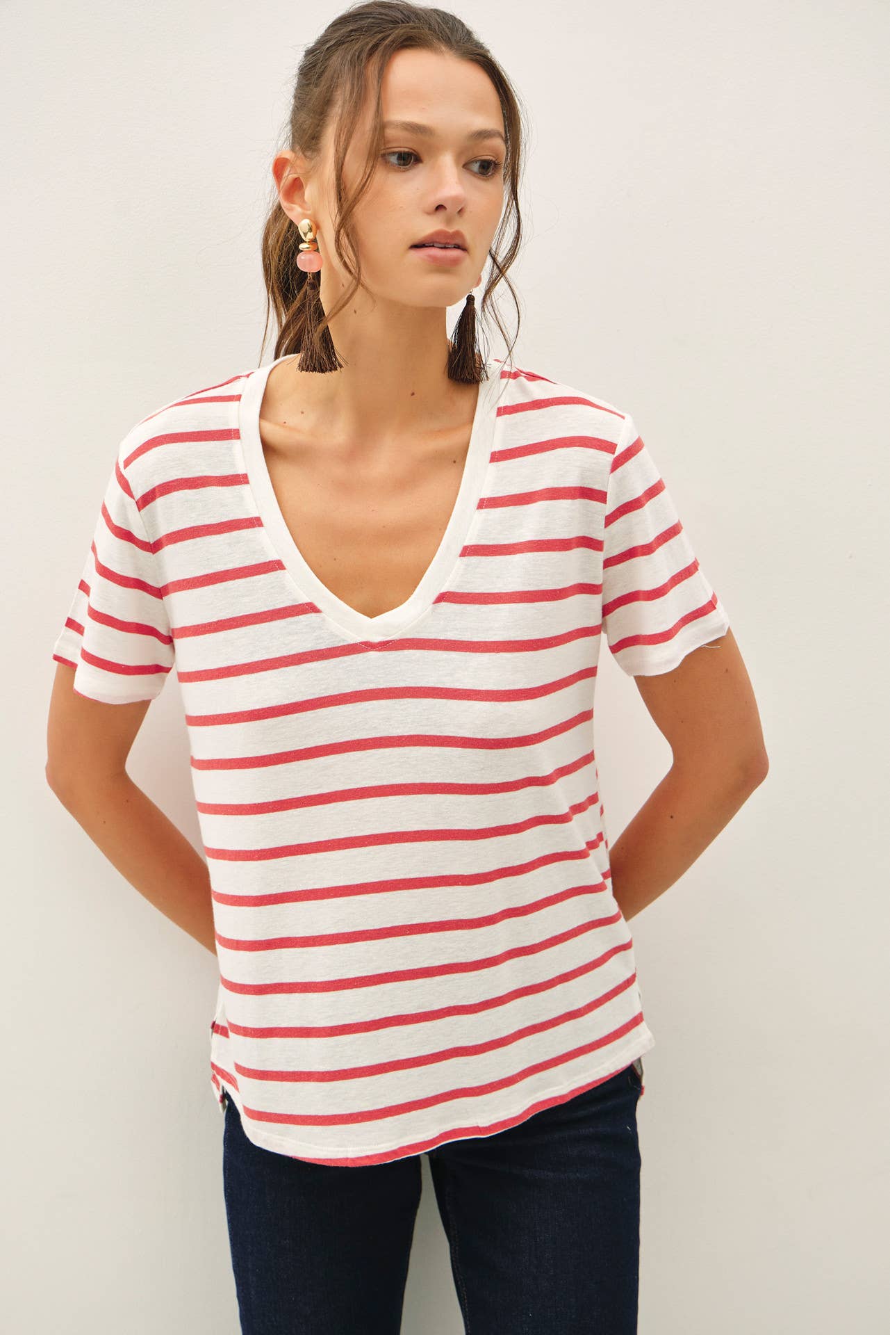 Cotton Linen Blend T Shirt