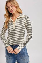 Ribbed Button Henley
