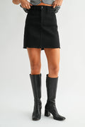 Mini A Line Frayed Skirt