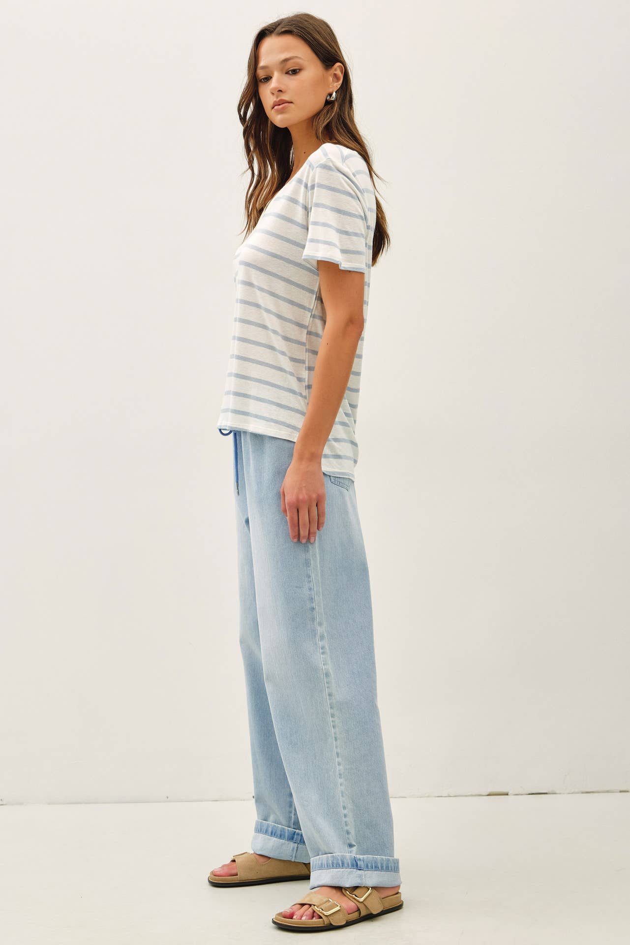 Cotton Linen Blend T Shirt