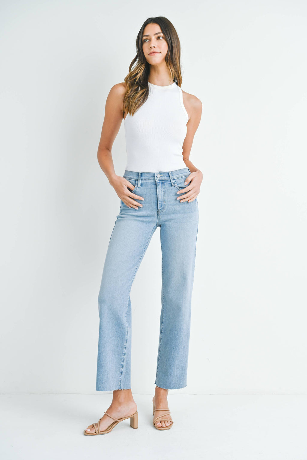 Slim Palazzo Raw Hem