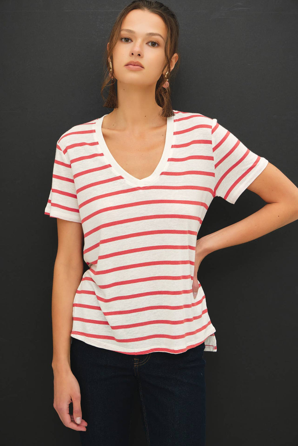Cotton Linen Blend T Shirt