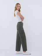 High rise Elastic Waist Barrel