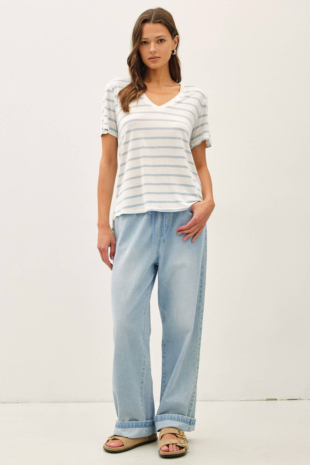 Cotton Linen Blend T Shirt