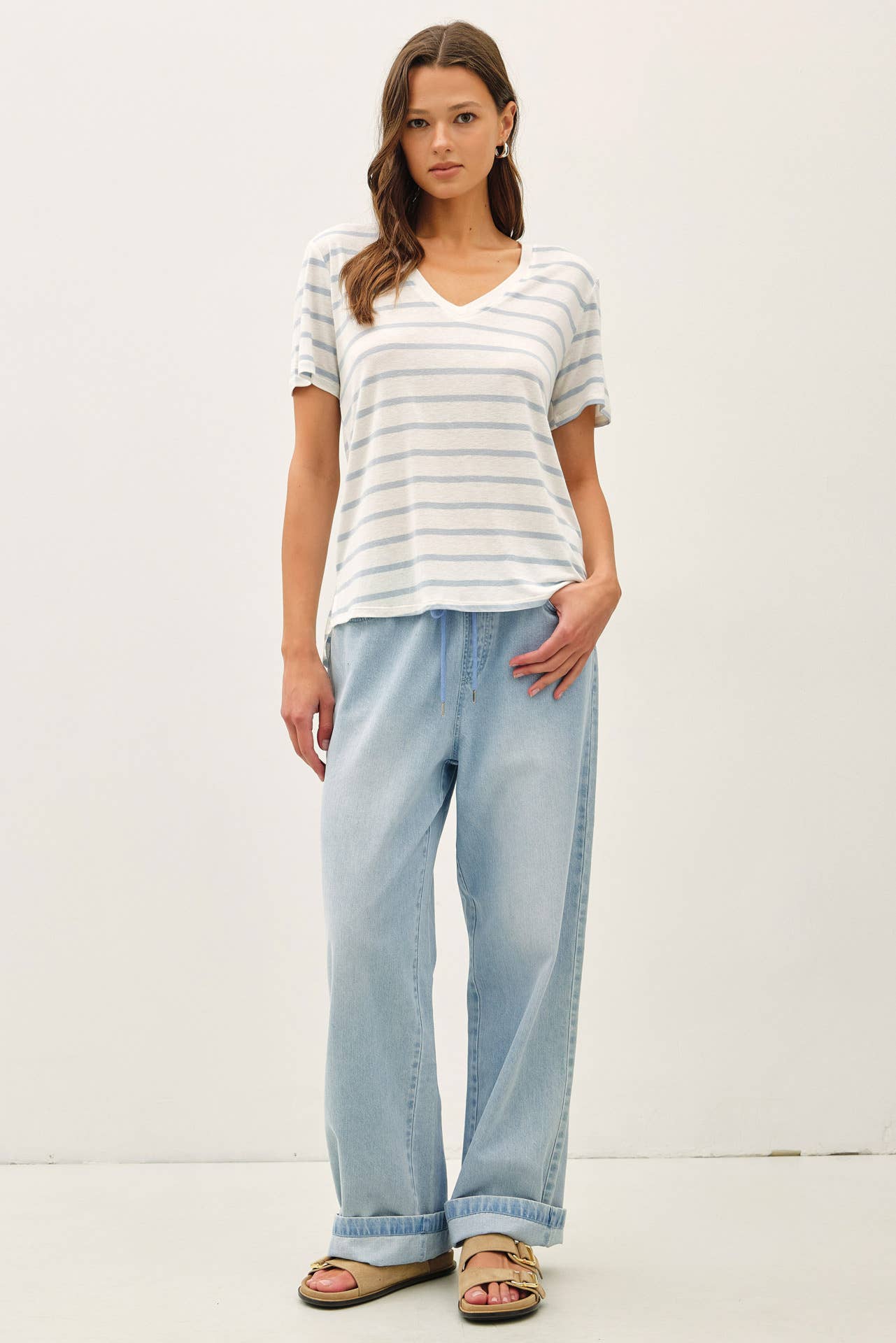 Cotton Linen Blend T Shirt